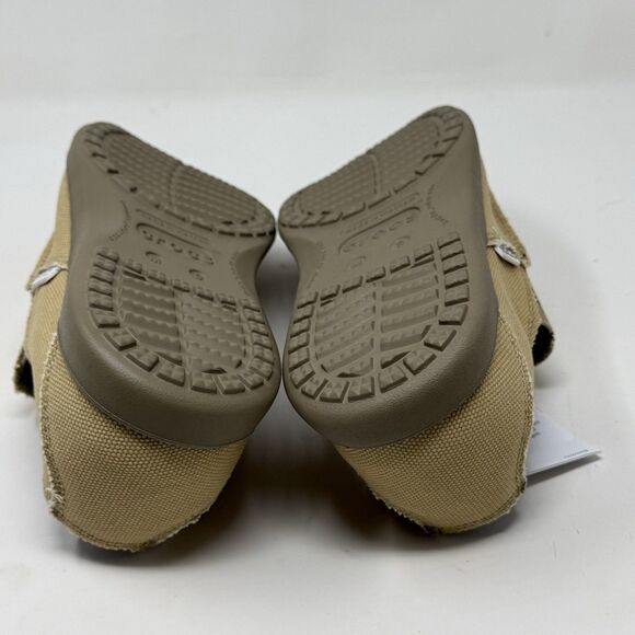 Crocs Santa Cruz Shoes Mens 9 Khaki Brown Canvas Slip On Comfort Casual Loafers main image 10